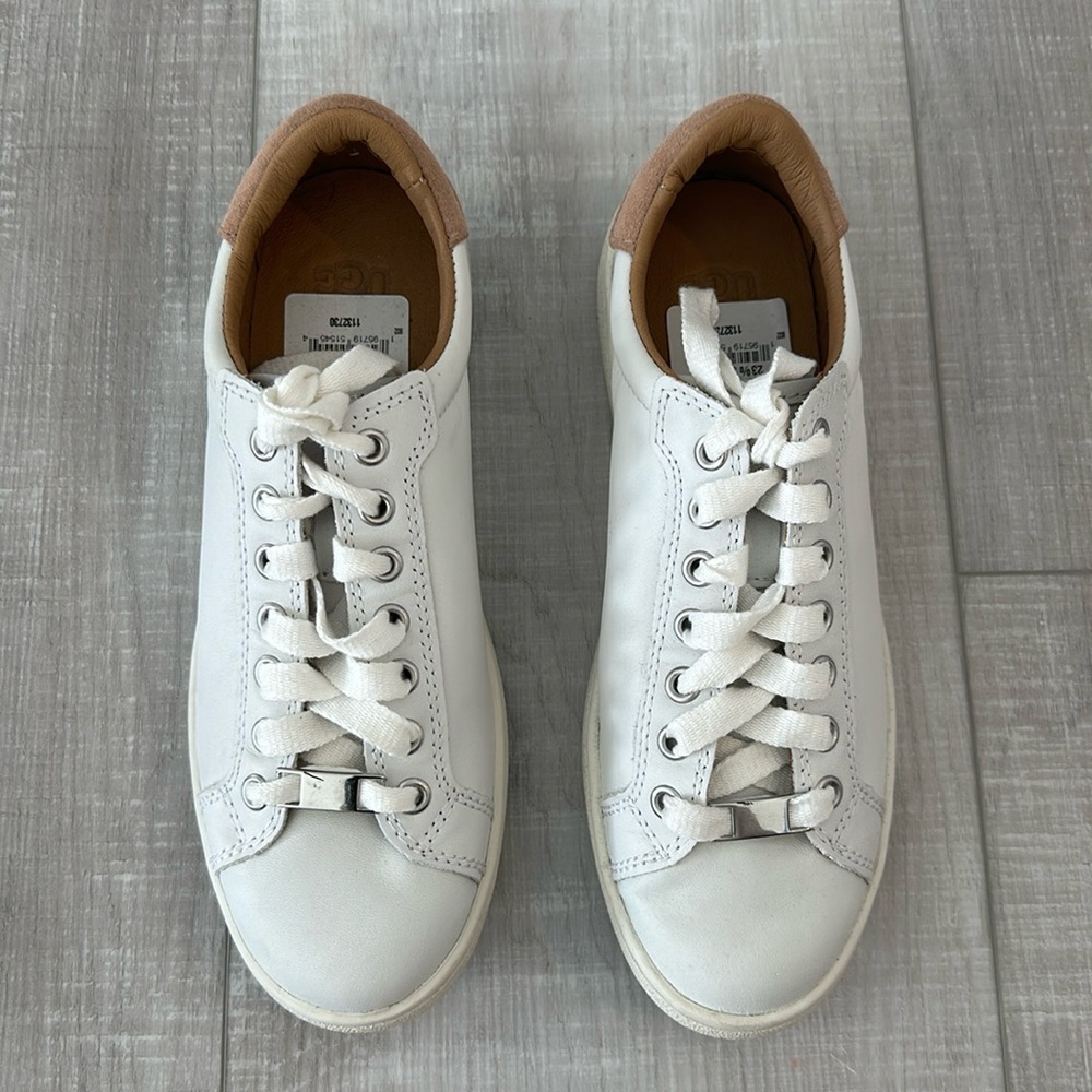 NWT UGG - White Leather Sneakers - Size 8